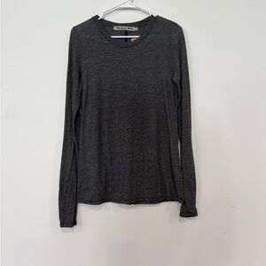 Michael Stars Brooklyn Jersey Charcoal Gray Long Sleeve Crewneck